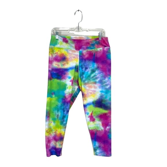 Dona Jo Pants - Dona Jo Women's Leggings Capri Tie Dye Pink Blue Green Yellow XL
